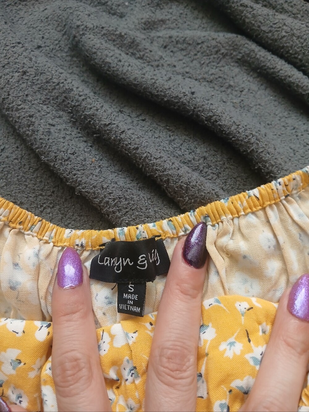 Yellow Floral Puff Sleeve Summer Dress - Picture 4 of 5